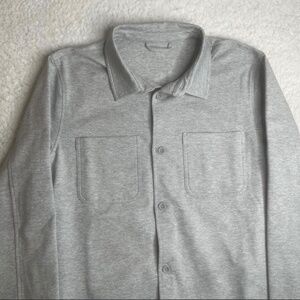 Vuori Coronado shirt jacket in heather light grey